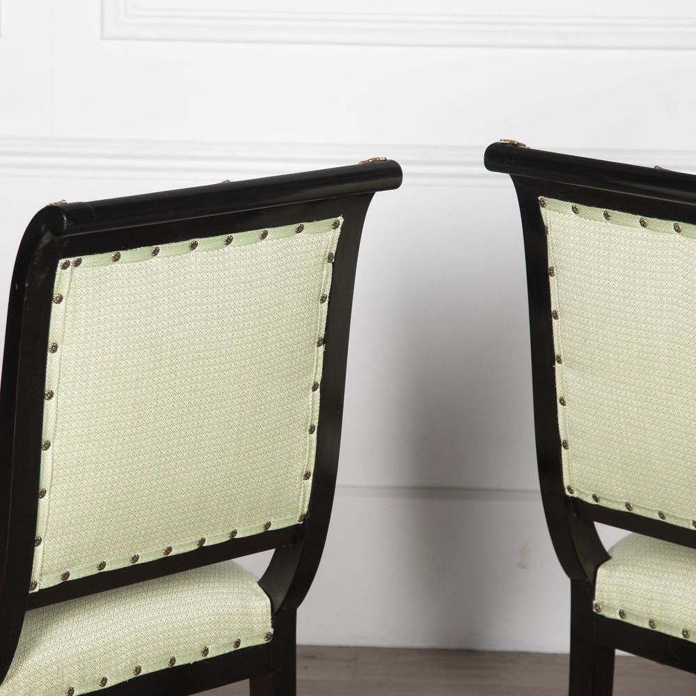 20th Century Pair of Ebonised Empire Armchairs CH8431541