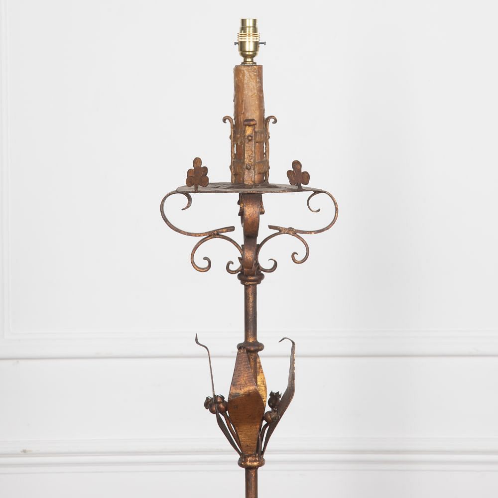 20th Century Spanish Gilt Iron Floor Lamp LF1528739