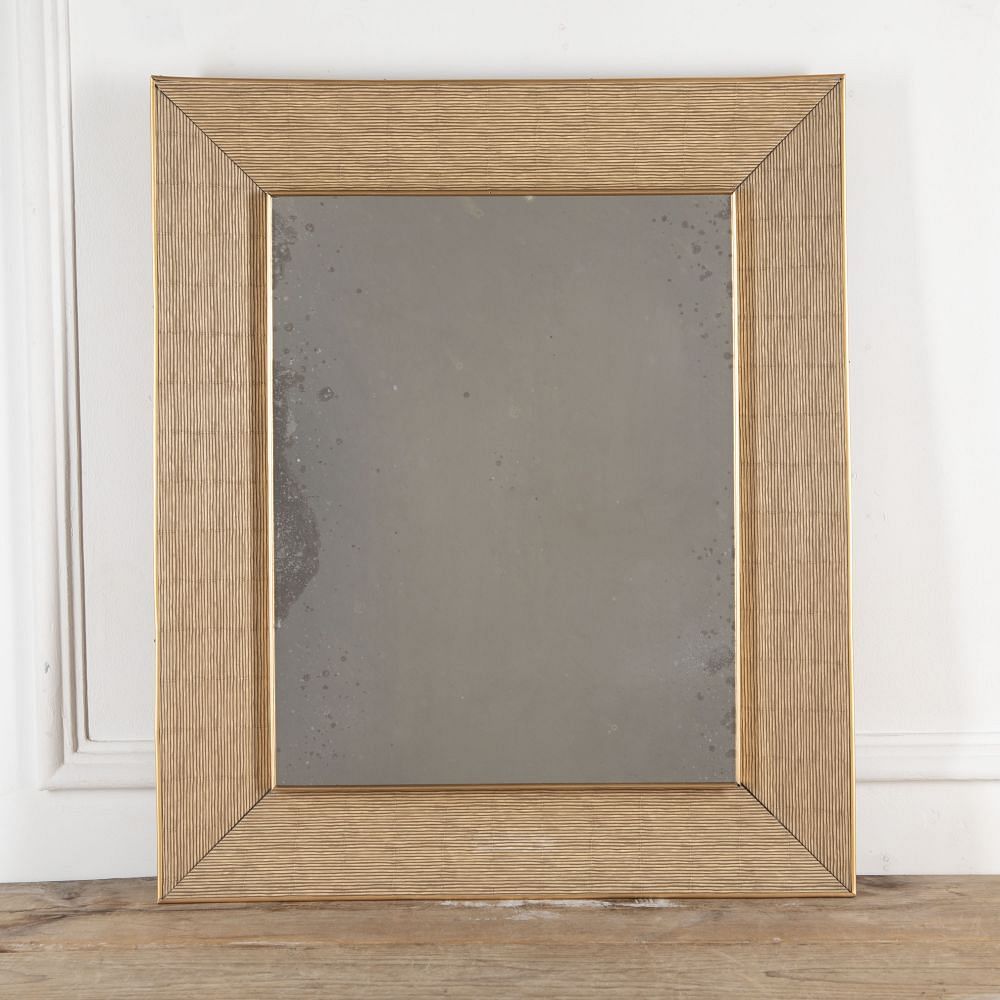 20th Century Textured Wood Framed Mirror MI3026275