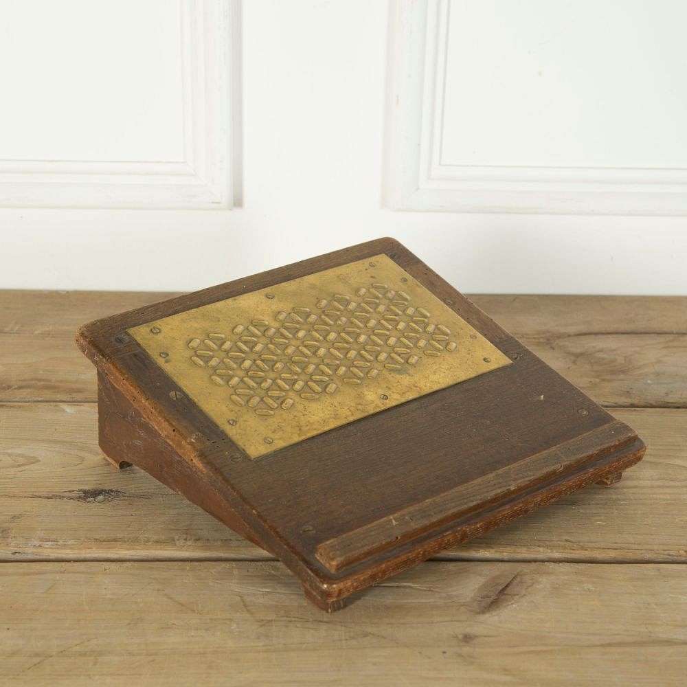 French Brass and Wooden Foot Rest ST379654