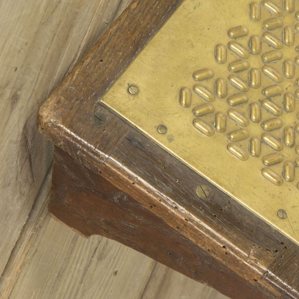 French Brass and Wooden Foot Rest ST379654
