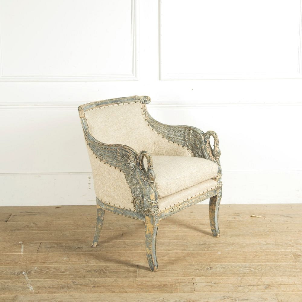 Painted Swedish Armchair in Empire Style CH9058177