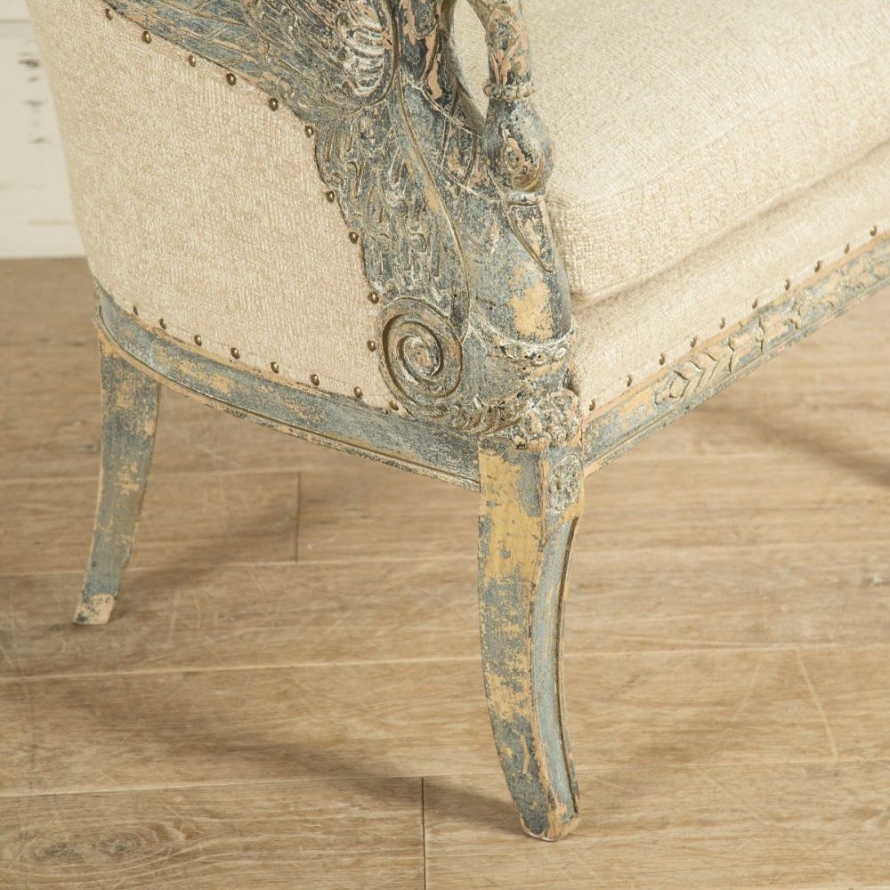 Painted Swedish Armchair in Empire Style CH9058177