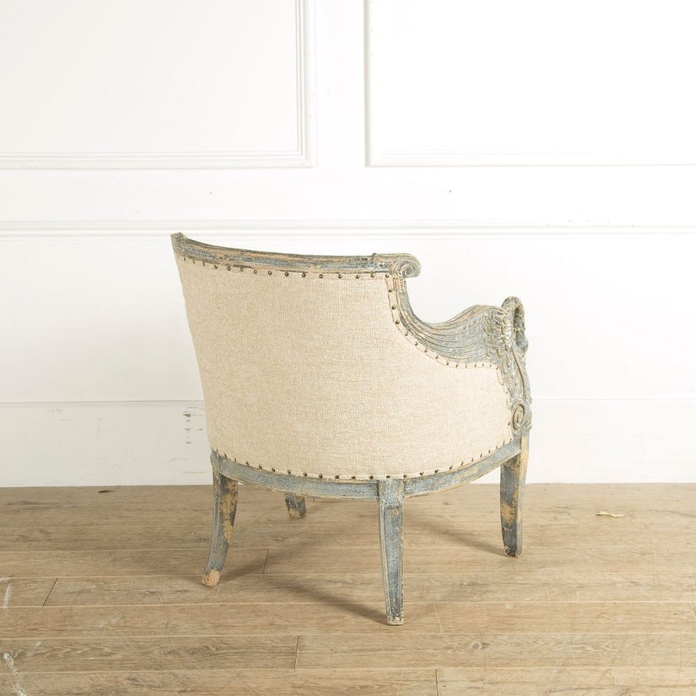 Painted Swedish Armchair in Empire Style CH9058177