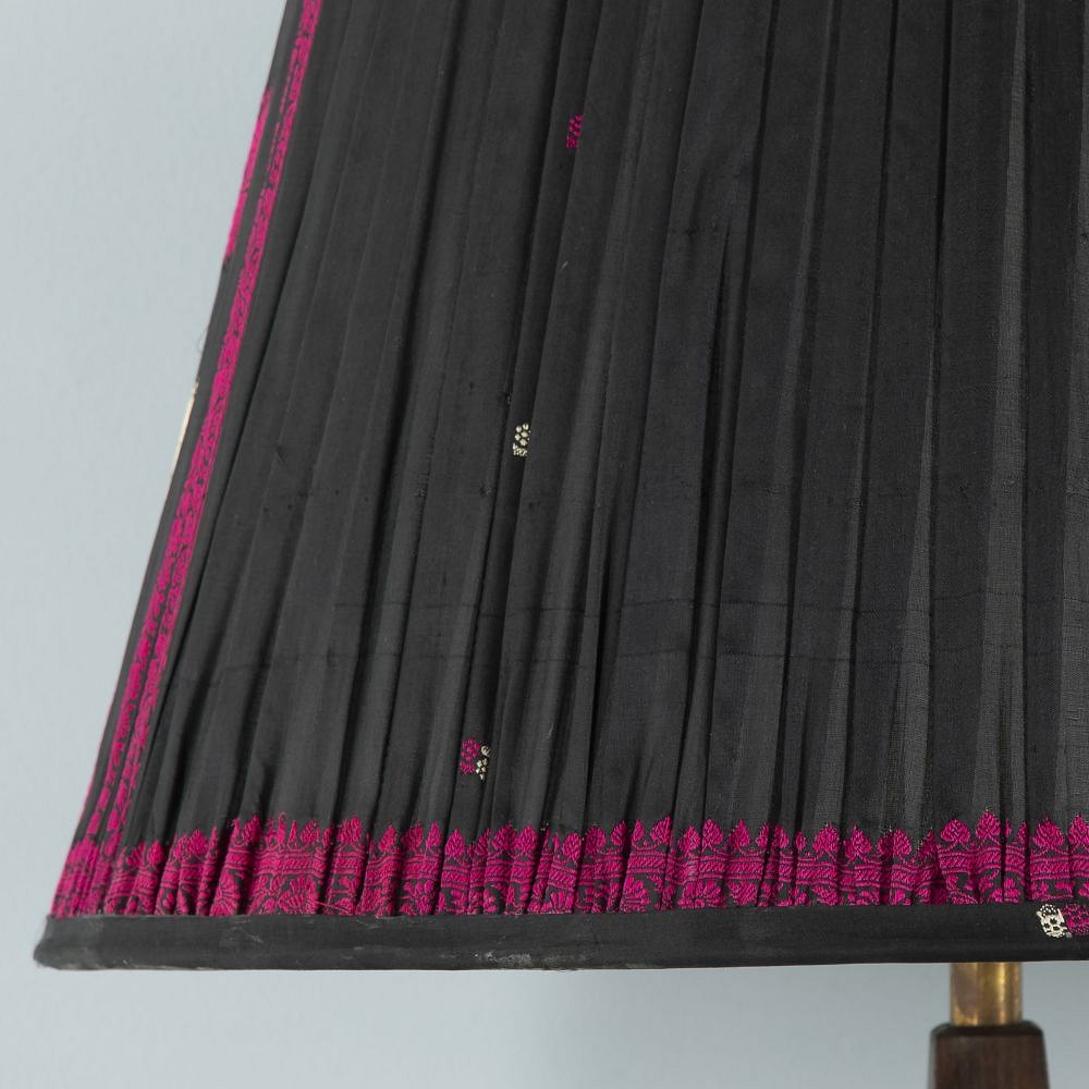 50cm Black & Pink Silk Lampshade LS665913