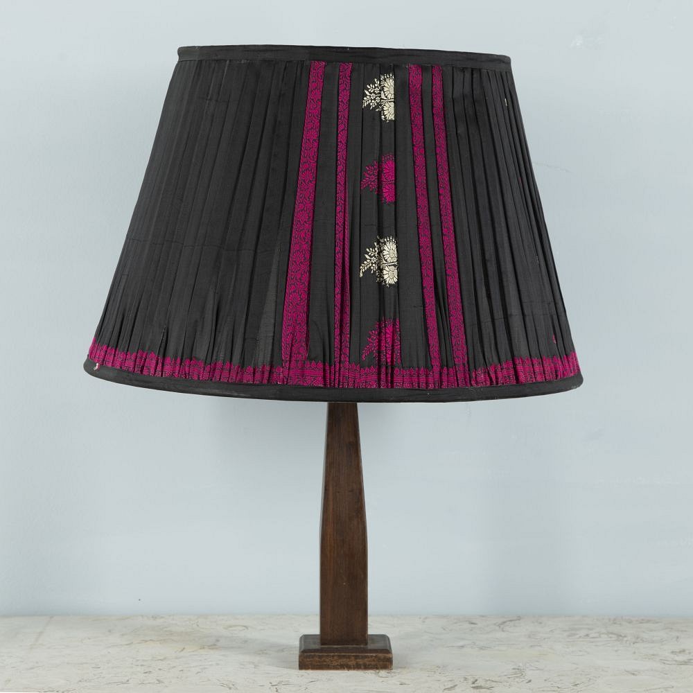 50cm Black & Pink Silk Lampshade LS665913