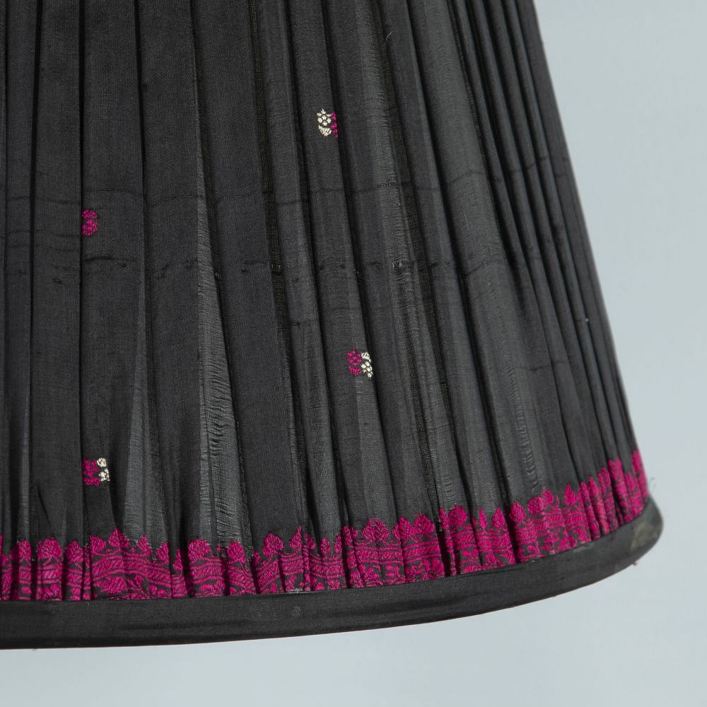 50cm Black & Pink Silk Lampshade LS665913