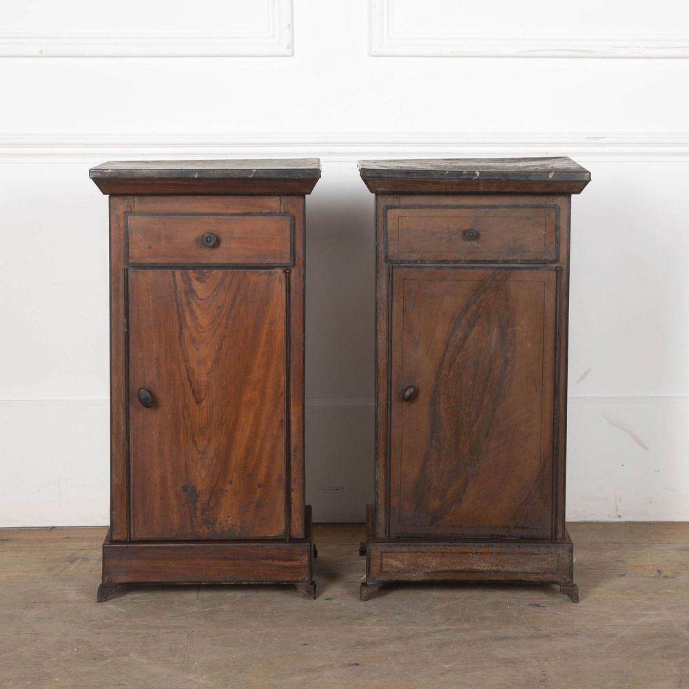 18th Century Pair of French Directoire Tole Bedside tables BD3730917