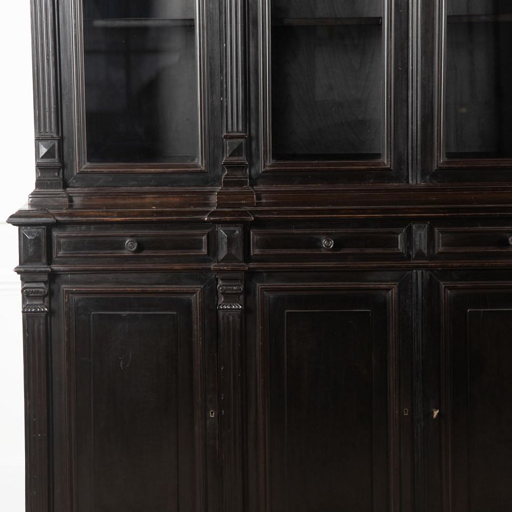 19th Century French Ebonised Breakfront Bookcase BK4831257