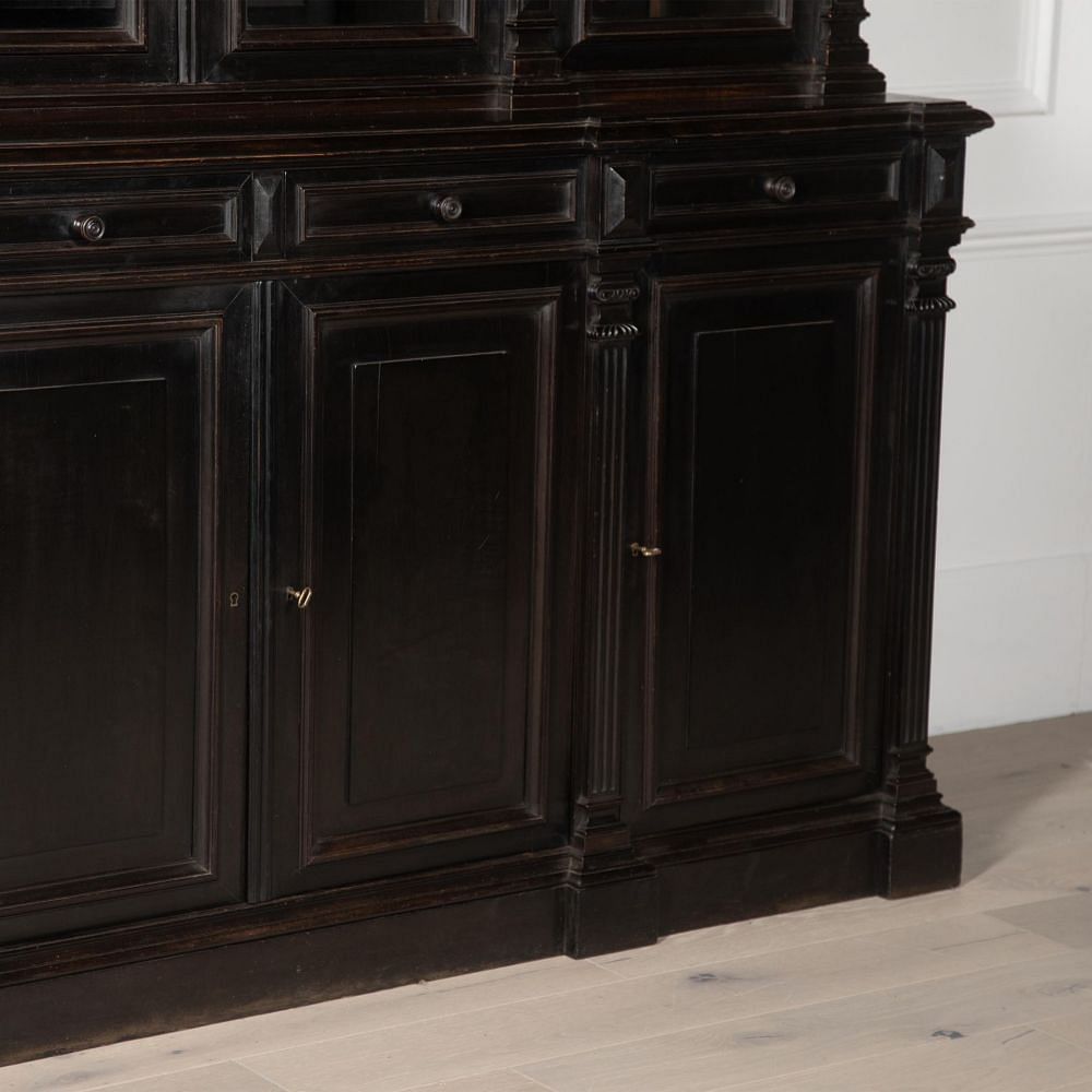 19th Century French Ebonised Breakfront Bookcase BK4831257