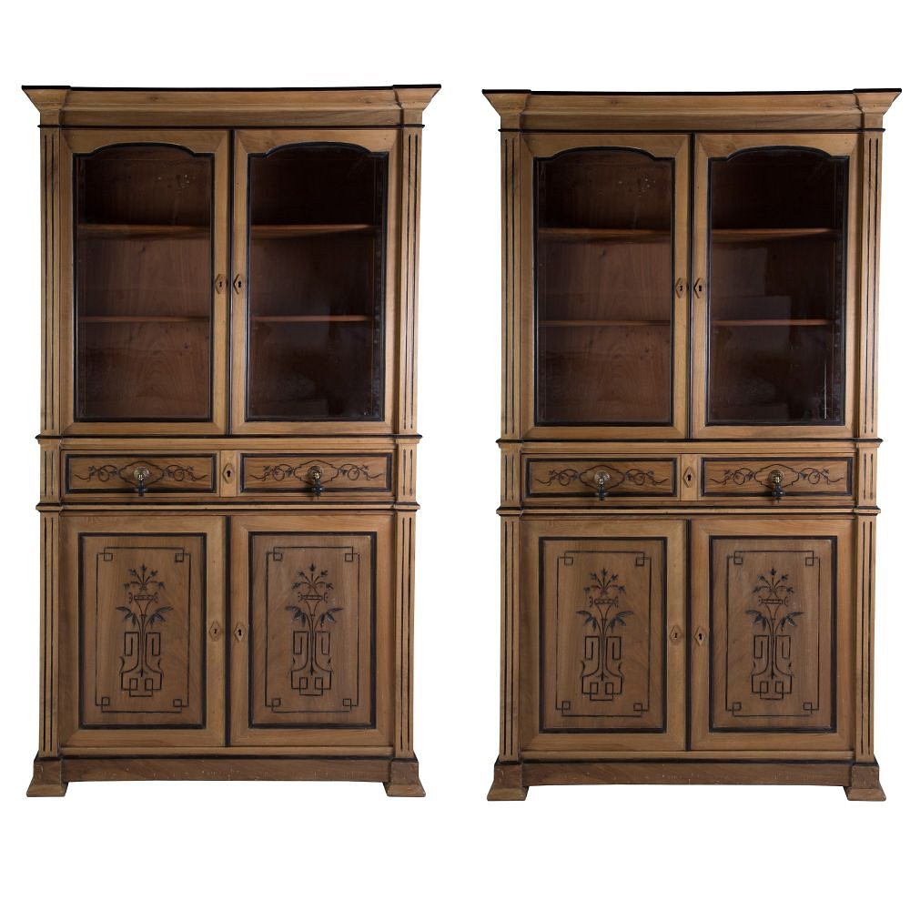 SALE: Pair of 19th Century Walnut Bookcases BK4858604