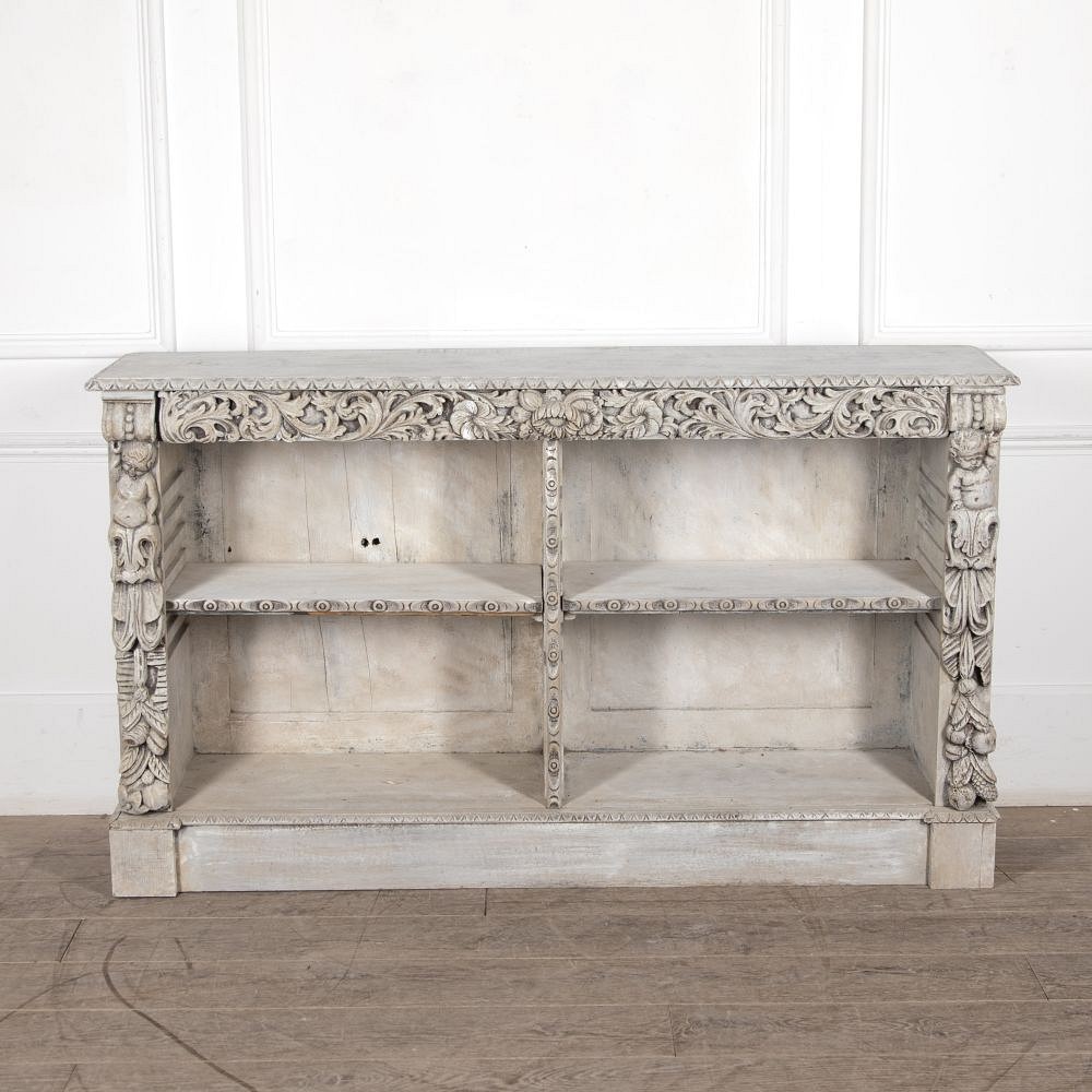19th Century English Painted Carved Bookcase BK8426015