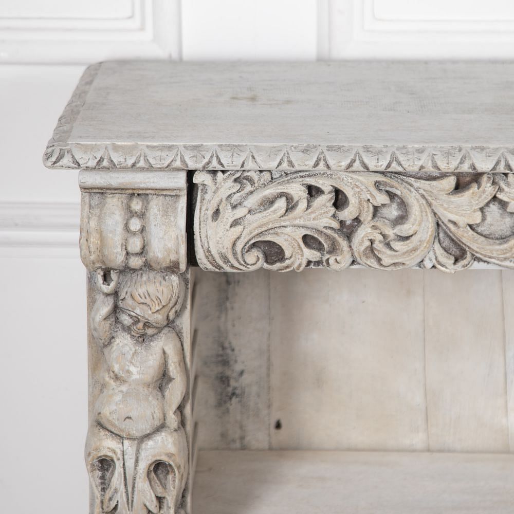 19th Century English Painted Carved Bookcase BK8426015