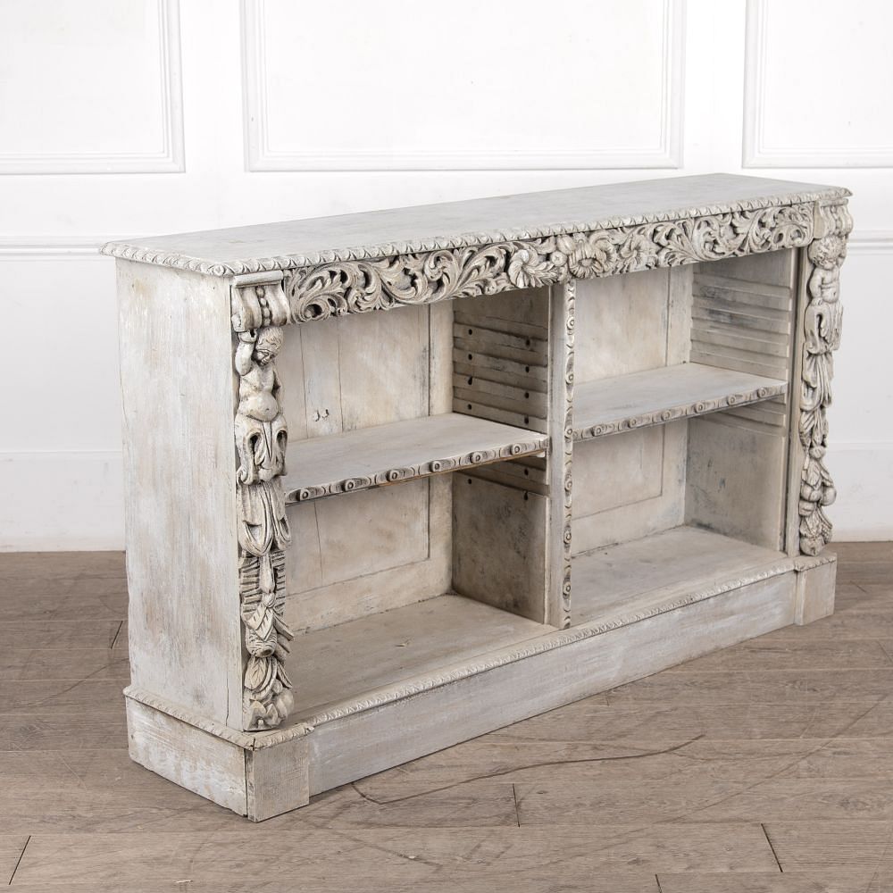 19th Century English Painted Carved Bookcase BK8426015