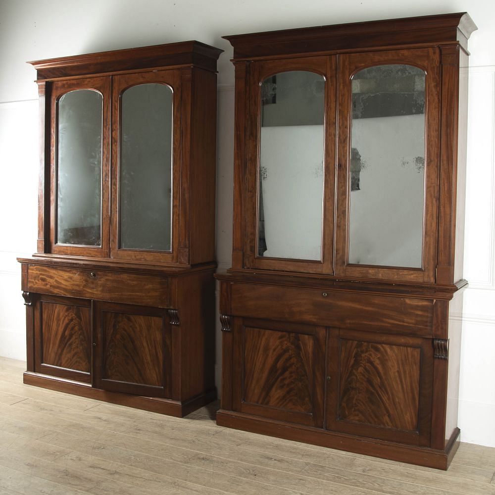 Pair of 19th Century Irish Mahogany Library Bookcases BK9218126