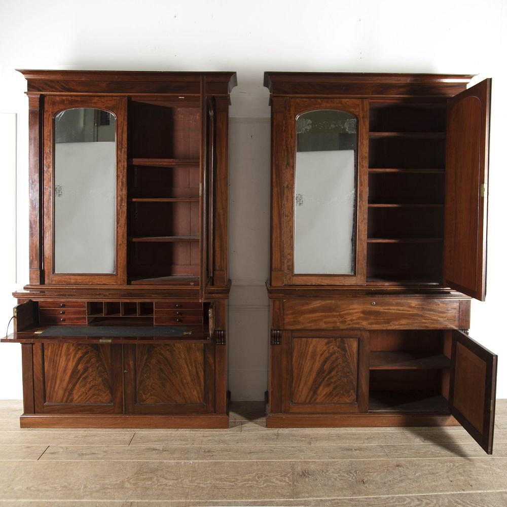 Pair of 19th Century Irish Mahogany Library Bookcases BK9218126