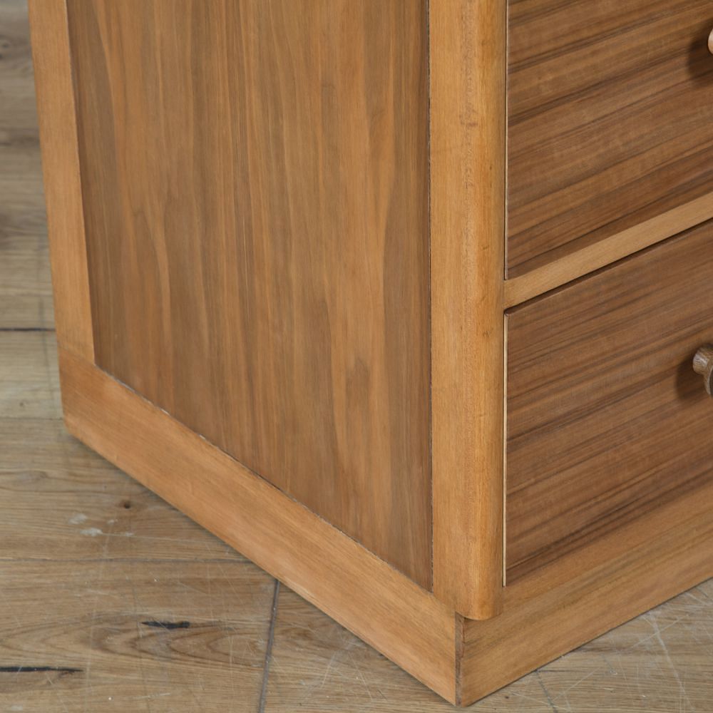 Pair of Mid-Century English Walnut Chests of Drawers CB2712589