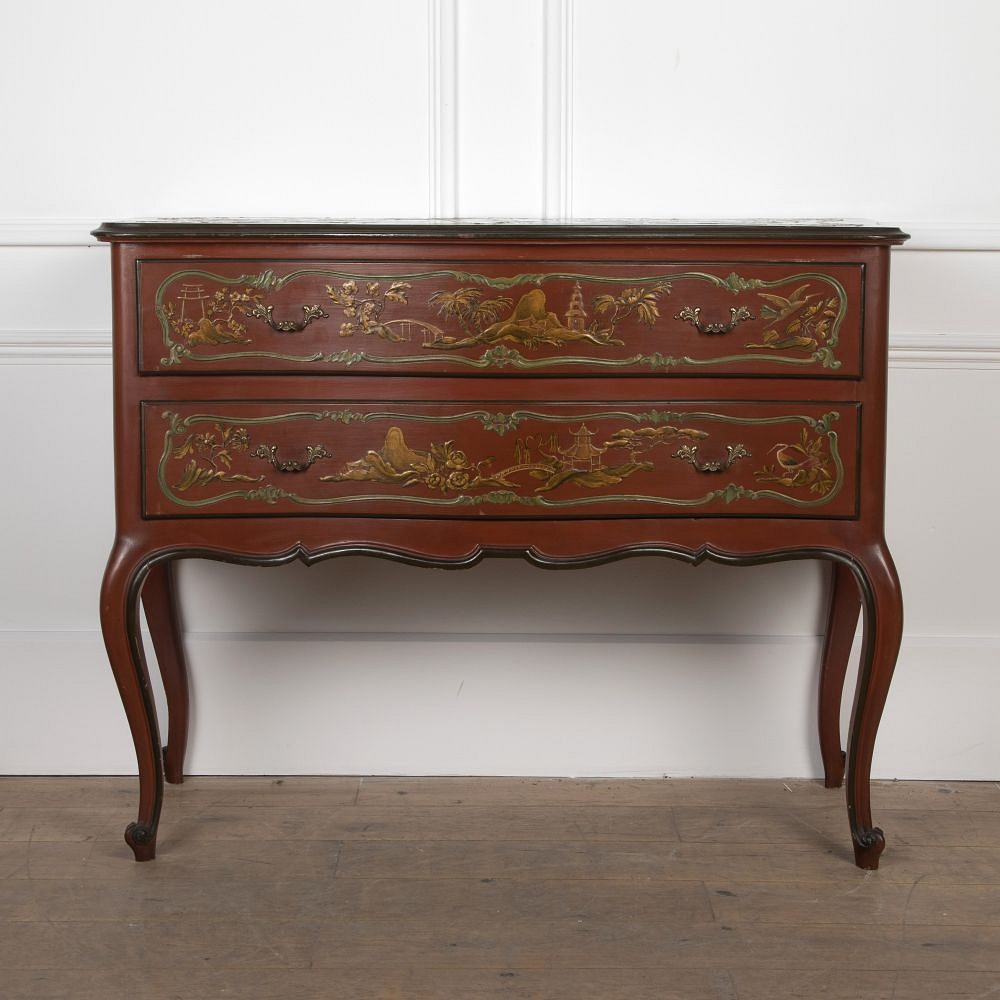 Large Louis XV Style Chinoiserie Two Drawer Venetian Commode CC3426496