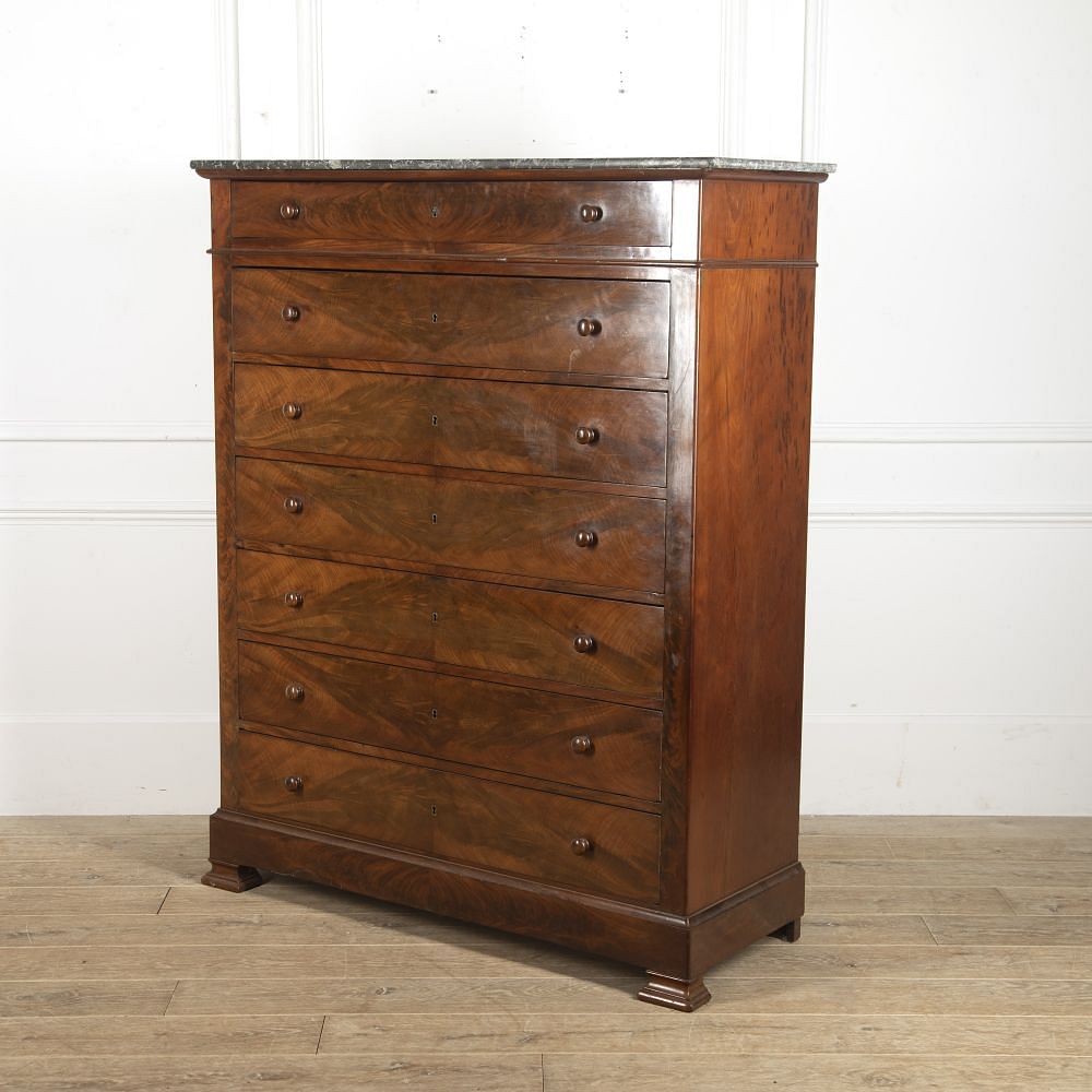 French Mahogany Semainier Chest of Drawers CC4815653