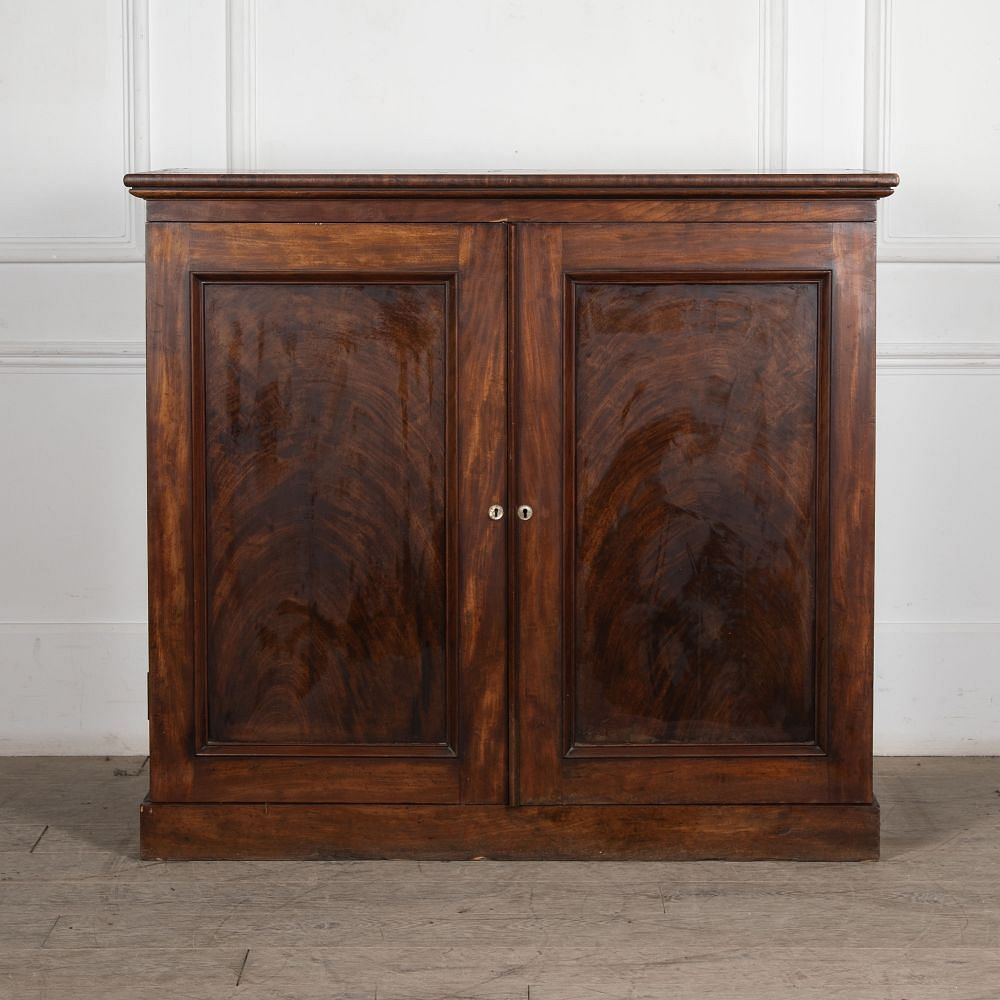 19th Century English Flame Mahogany Collectors Cabinet CC991764
