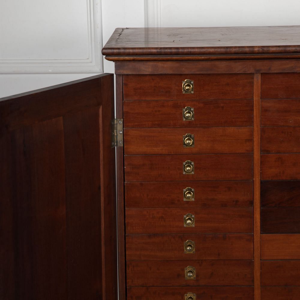 19th Century English Flame Mahogany Collectors Cabinet CC991764
