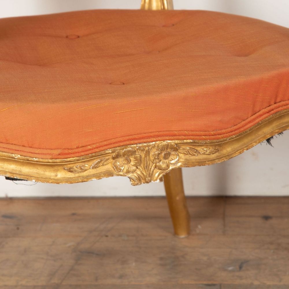 Pair of 18th Century George III Giltwood Open Armchairs CH0334142