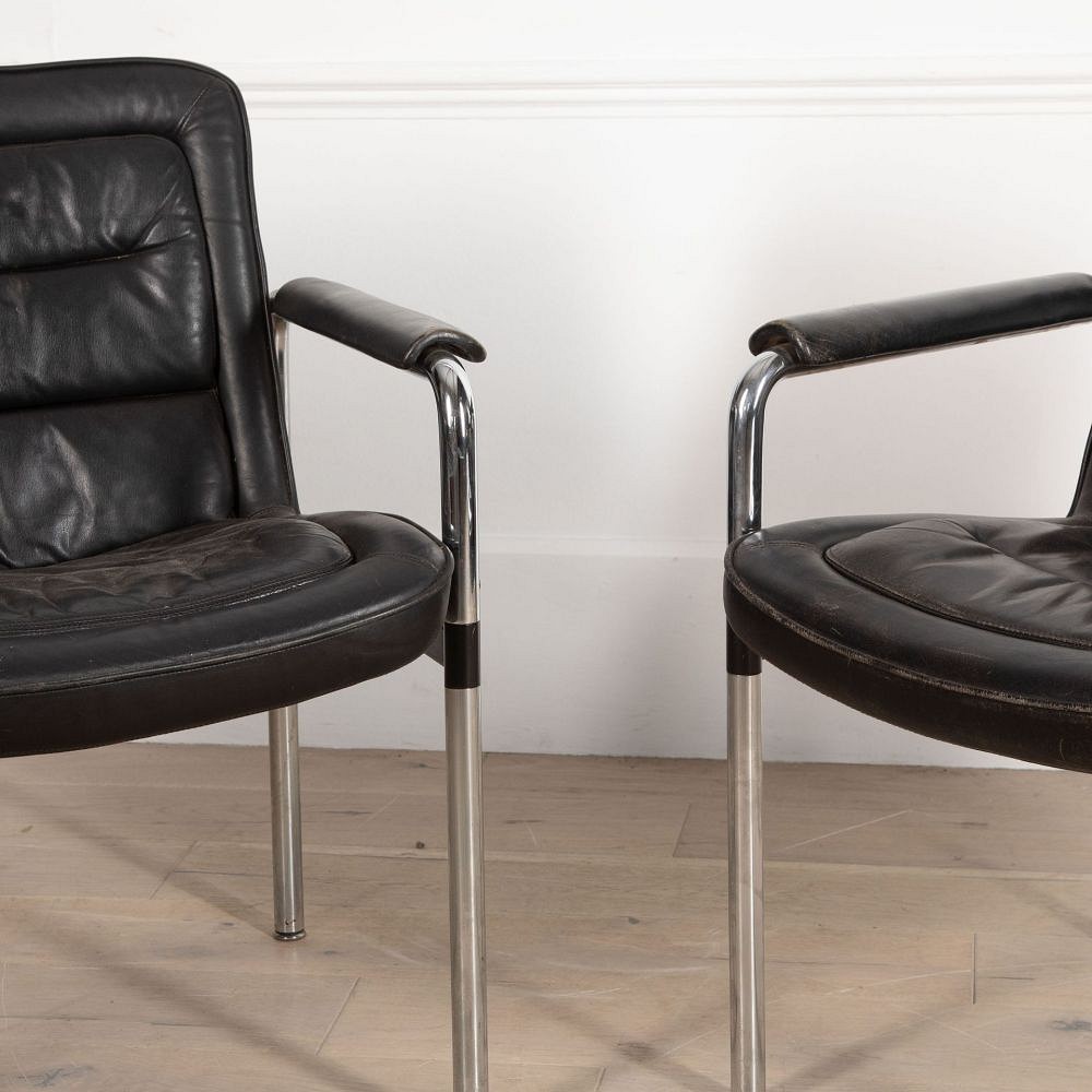 20th Century Chrome Steel Desk Chairs CH0433838