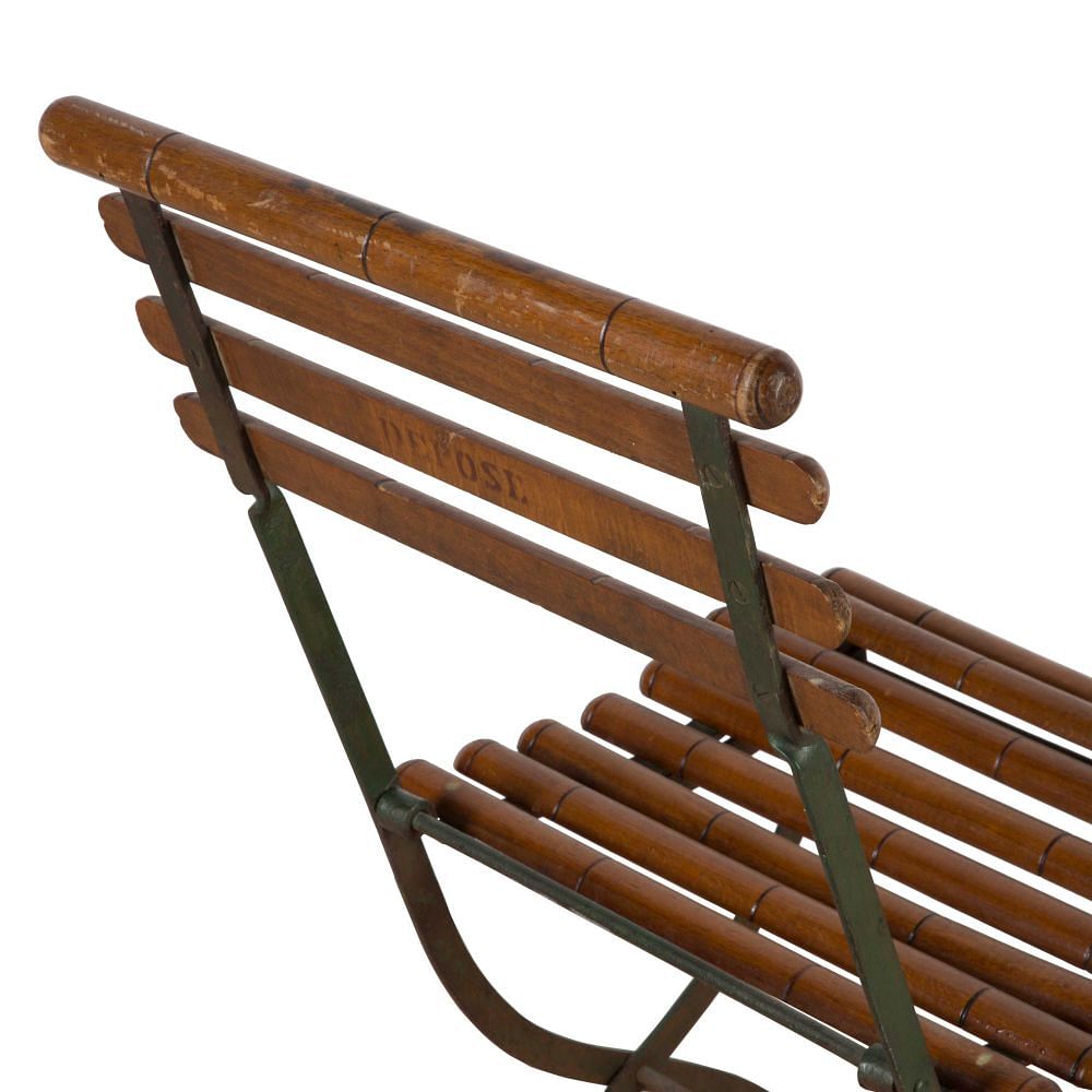 20th Century French Folding Iron and Faux Bamboo Café Chair CH1560636