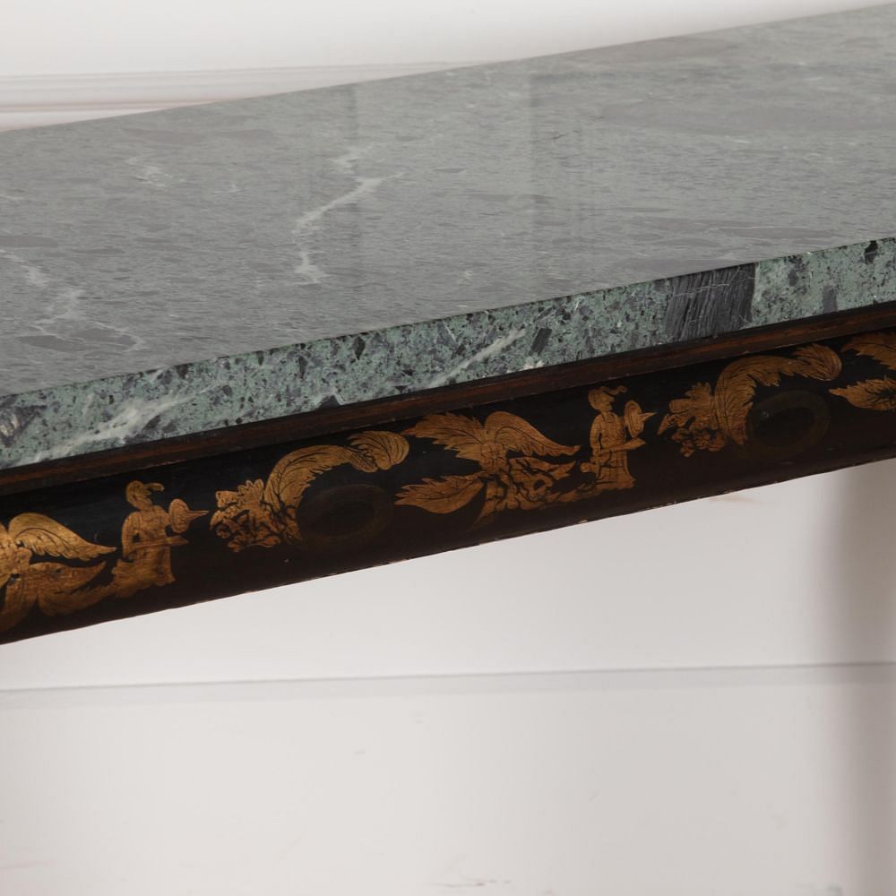 Regency Chinoiserie and Marble Console Table CO0329848