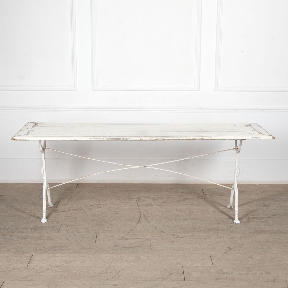 Early 20th Century Iron and Painted Wood Console Table CO2826957
