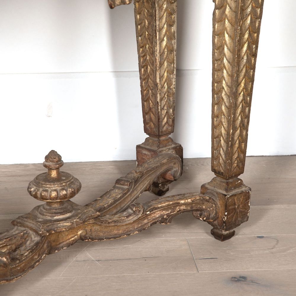 18th Century Italian Console from Lucca with Beautiful Grained Grey Marble Top CO2831854