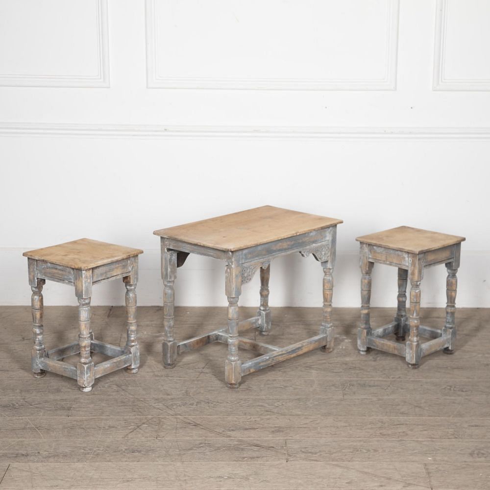 19th Century Painted and Bleached Oak Childs' Table CO8430247