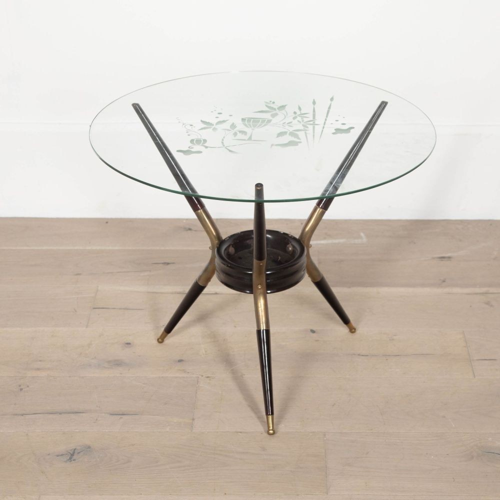 SALE: 20th Century Italian Coffee or Side Table with Glass Top CT4632947