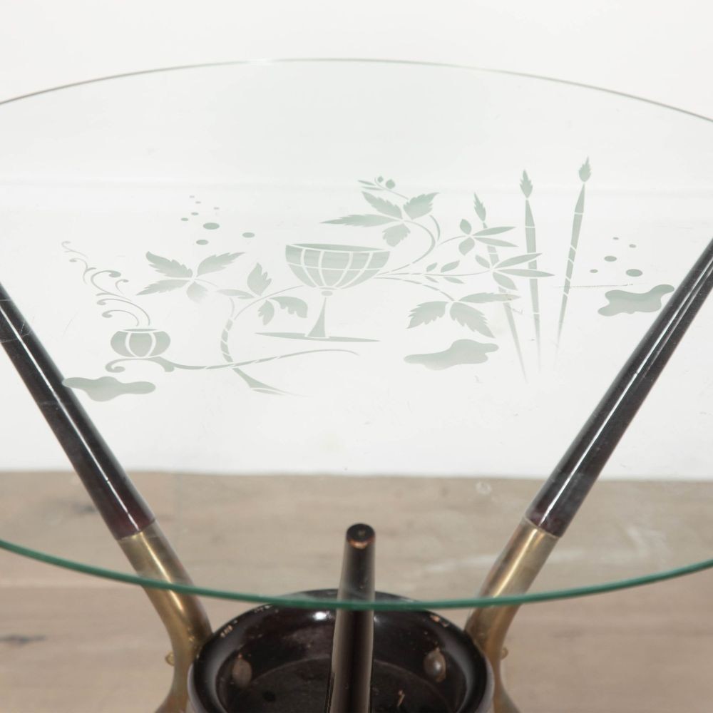 SALE: 20th Century Italian Coffee or Side Table with Glass Top CT4632947