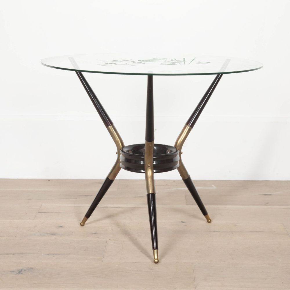 SALE: 20th Century Italian Coffee or Side Table with Glass Top CT4632947
