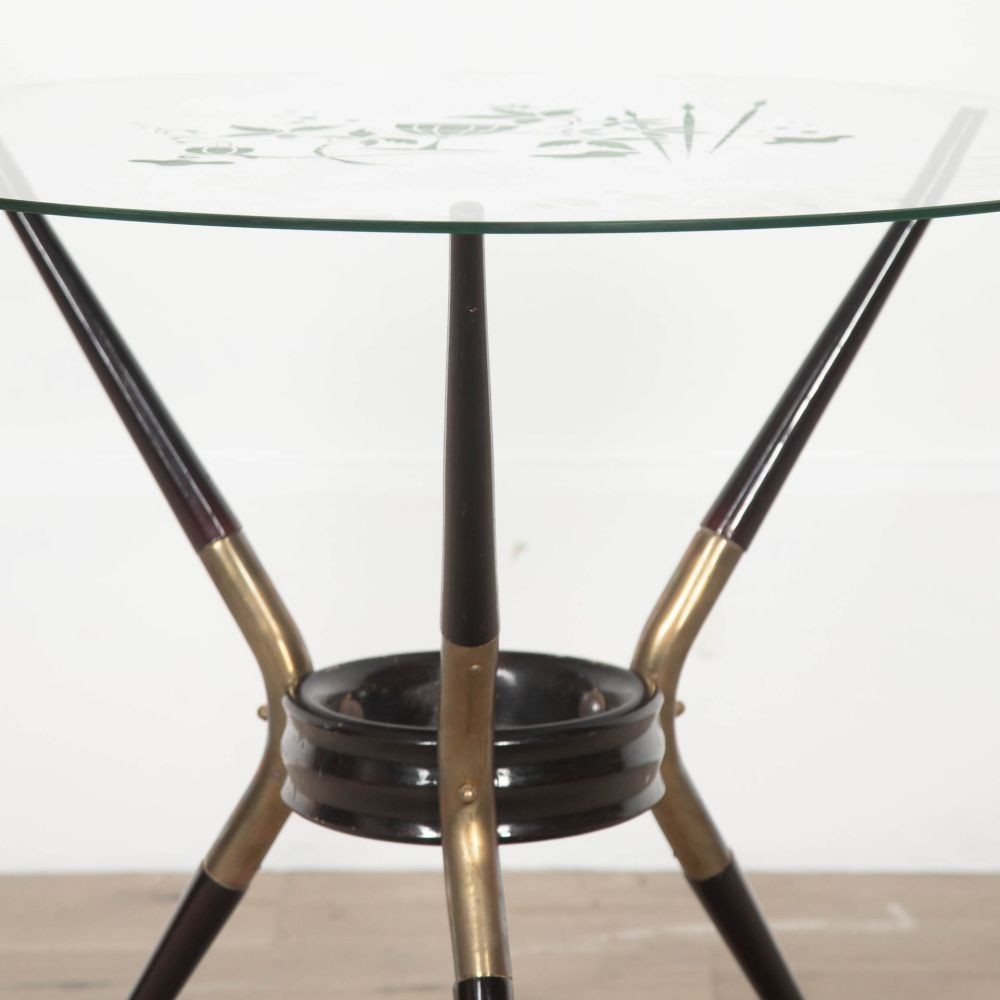 SALE: 20th Century Italian Coffee or Side Table with Glass Top CT4632947