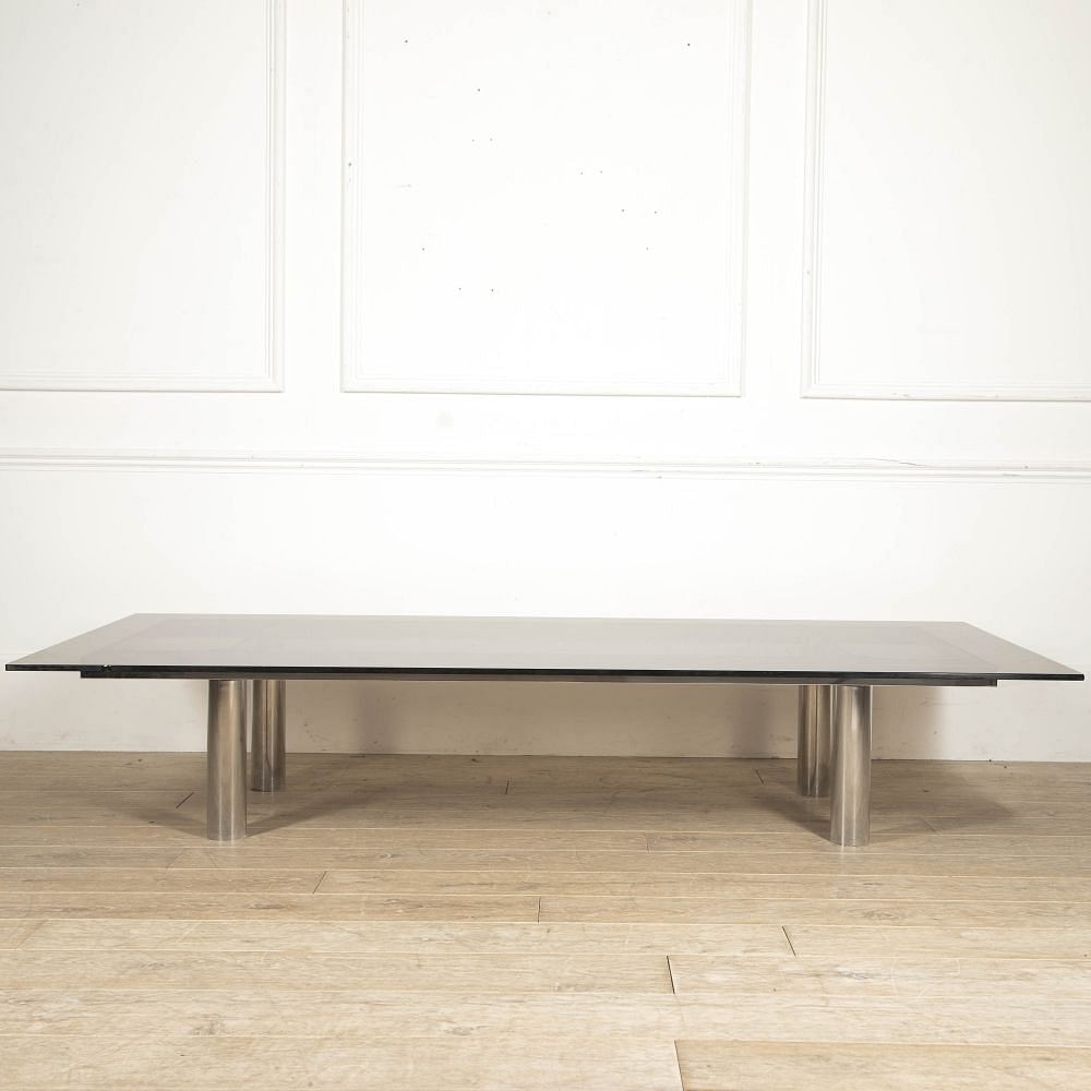 Large French 20th Century Chrome Coffee Table CT9218133
