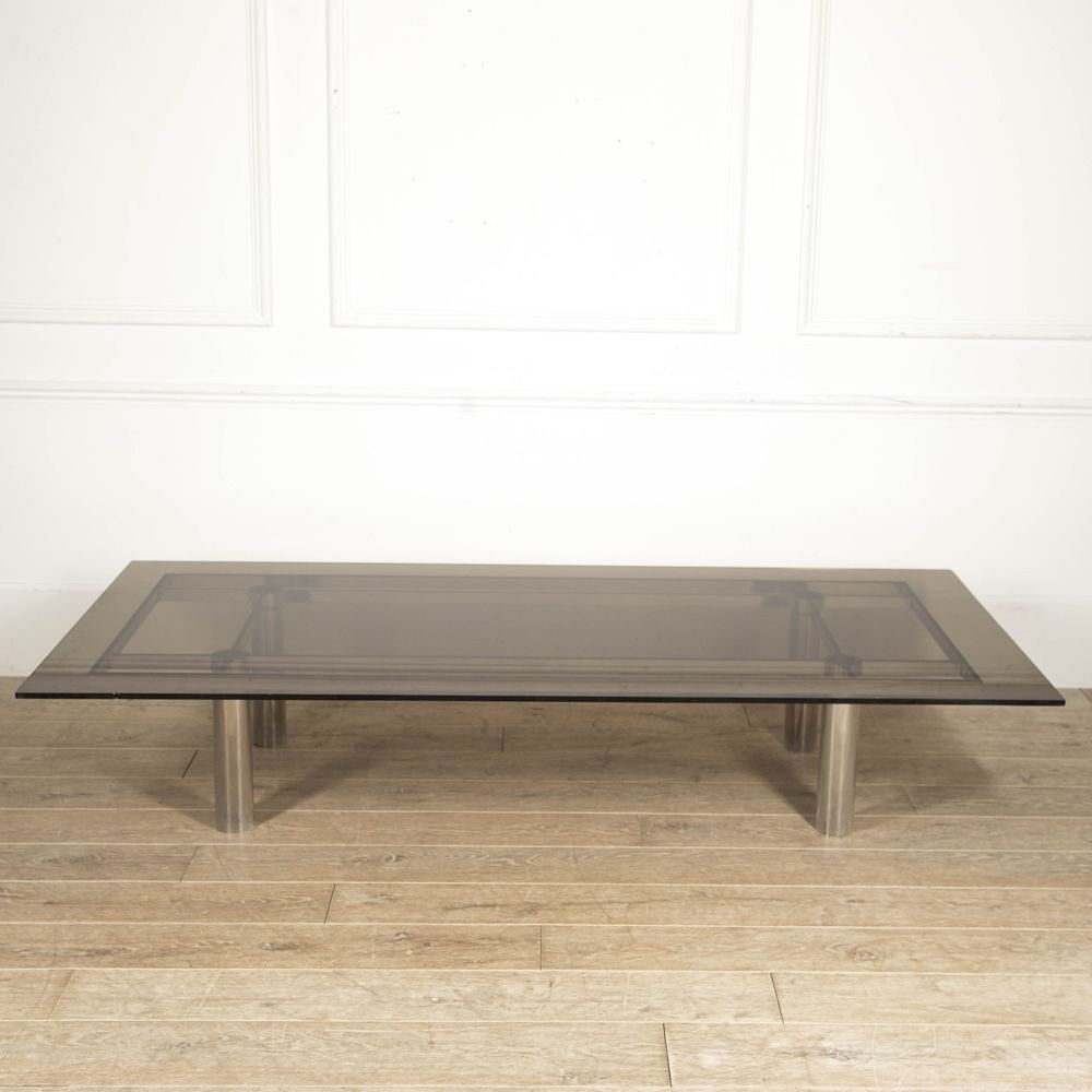 Large French 20th Century Chrome Coffee Table CT9218133