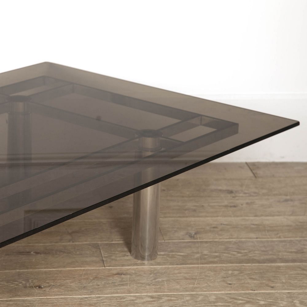 Large French 20th Century Chrome Coffee Table CT9218133