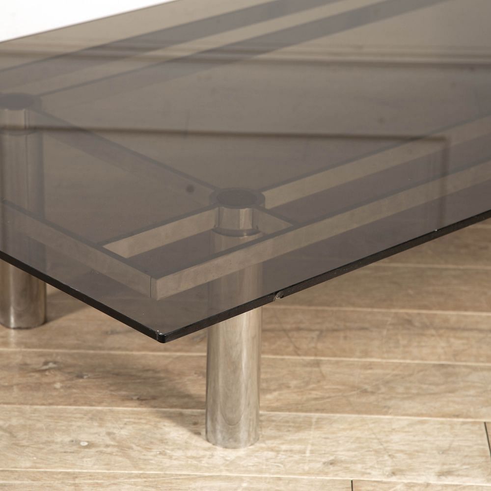 Large French 20th Century Chrome Coffee Table CT9218133