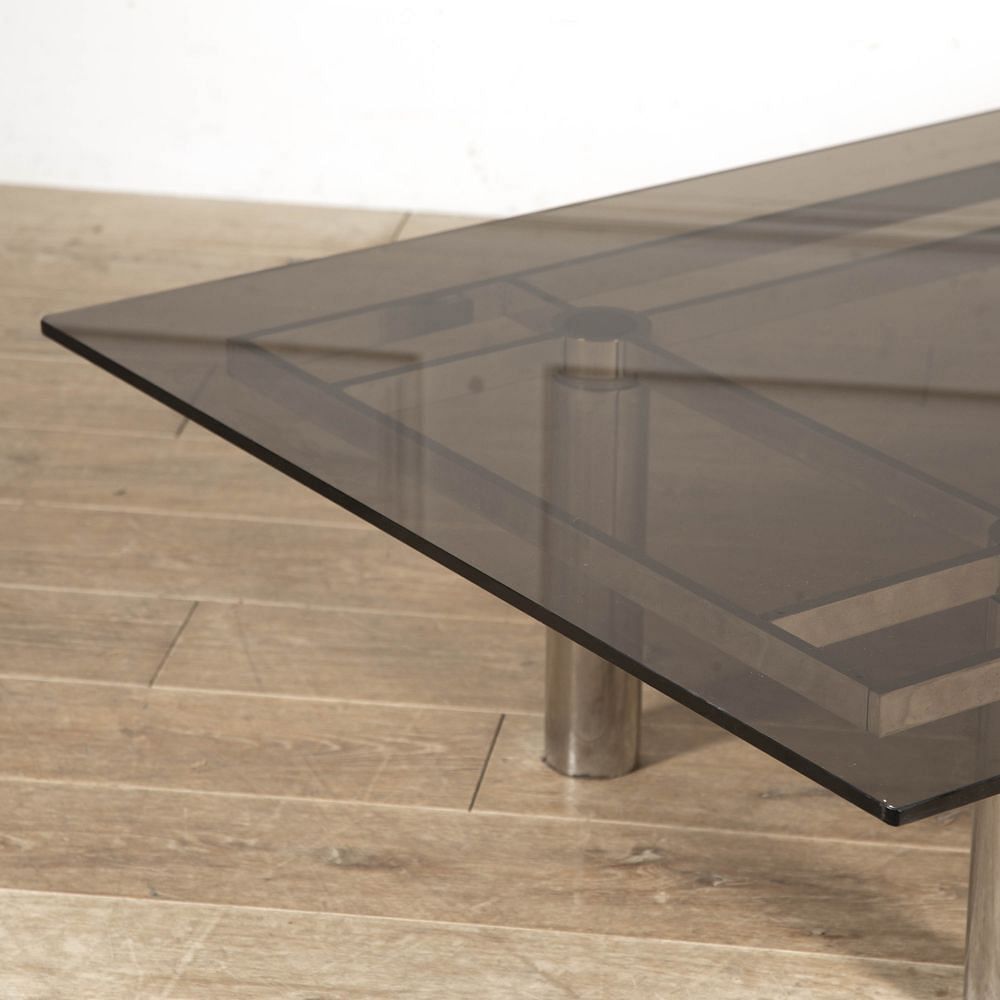 Large French 20th Century Chrome Coffee Table CT9218133