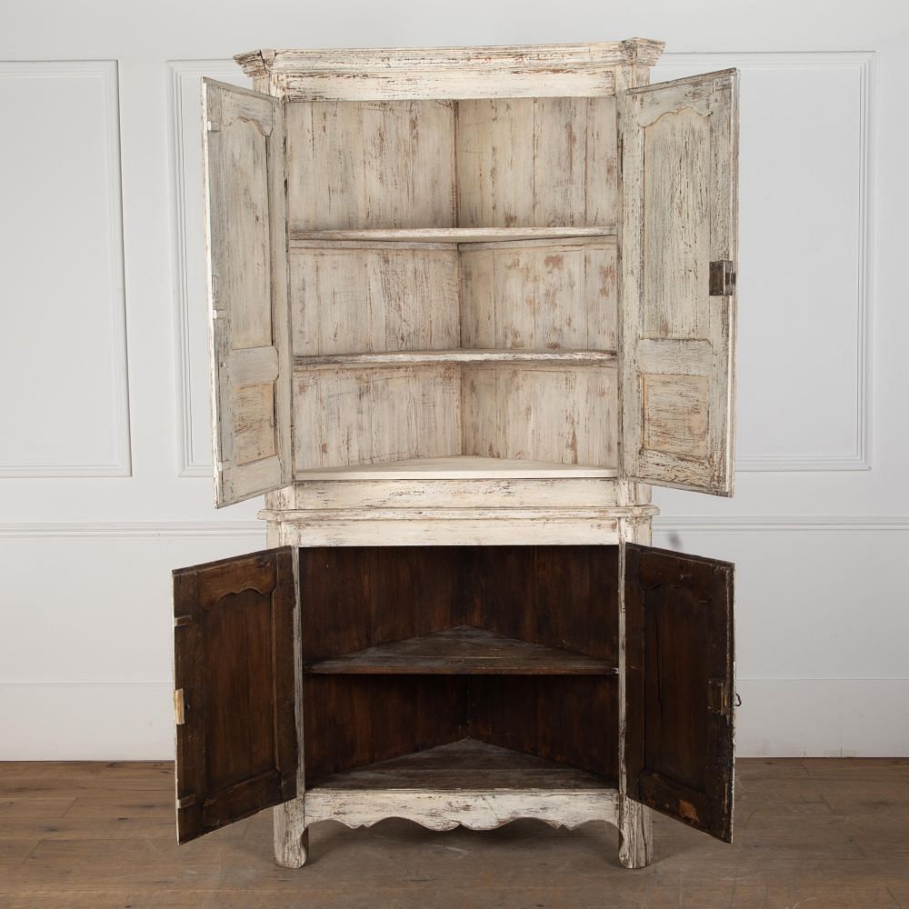 19th Century French Painted Corner Cupboard CU1430159