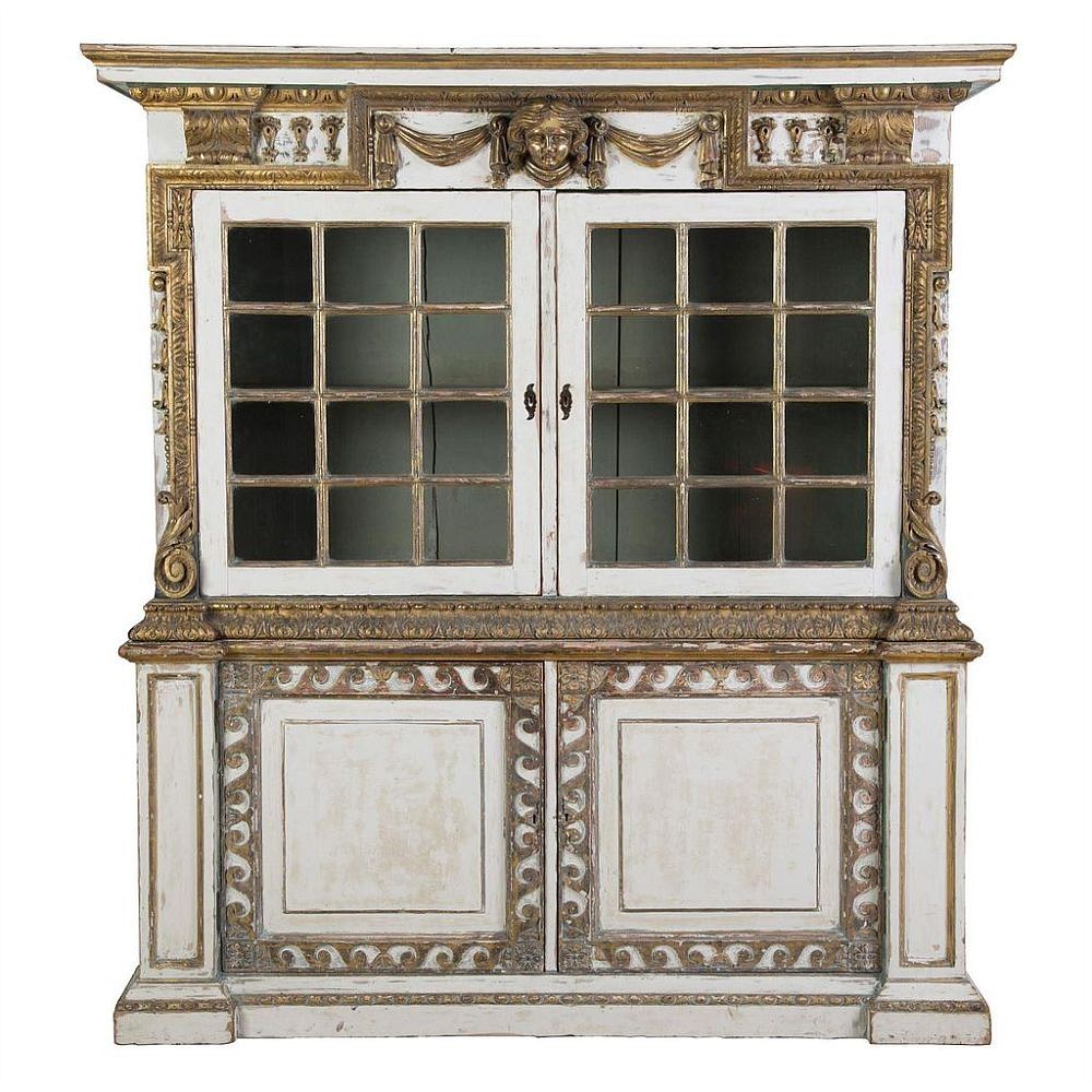 19th Century English Kentian Style Painted Cupboard CU4154784