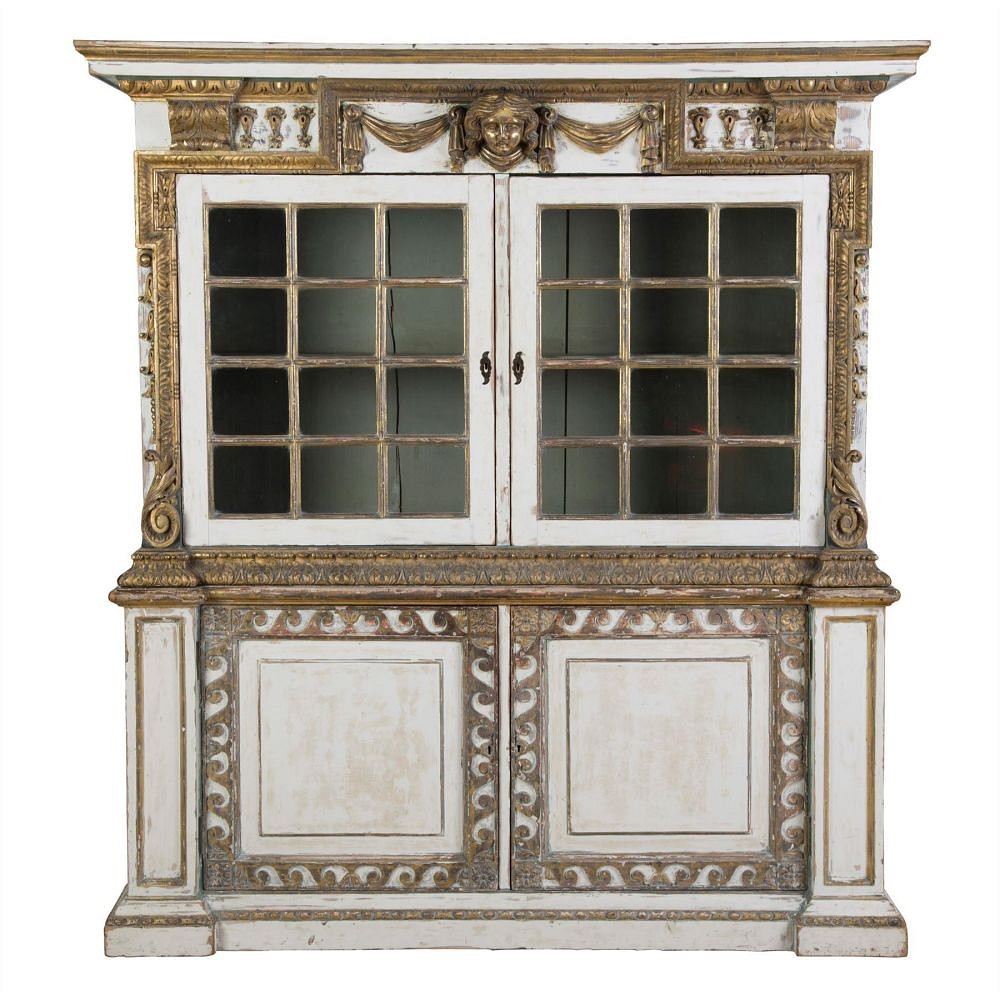 19th Century English Kentian Style Painted Cupboard CU4154784