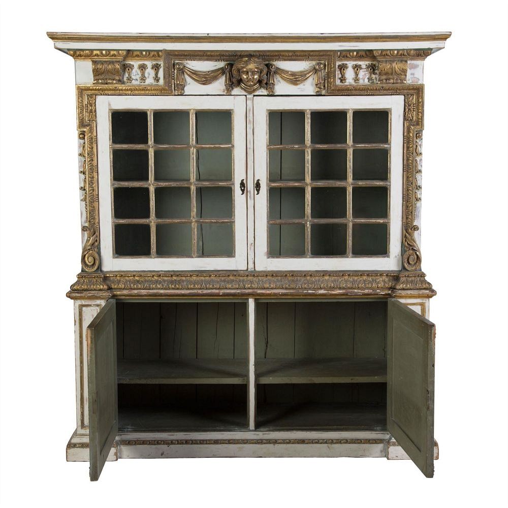 19th Century English Kentian Style Painted Cupboard CU4154784