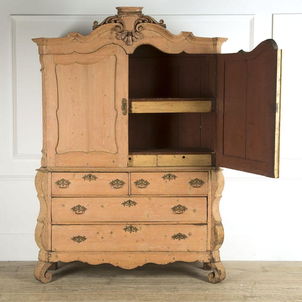 SALE: 18th Century Dutch Pale Pink Country Cabinet CU609294