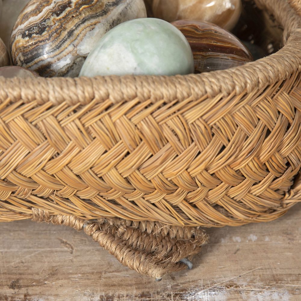 Straw Swan Basket and Collection of Decorative Eggs DA1527553