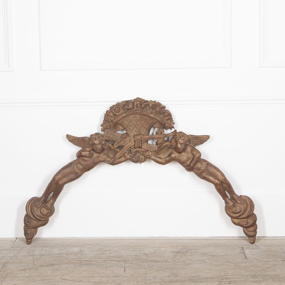 20th Century French Carved Romantic Over Bed Panel DA1528707