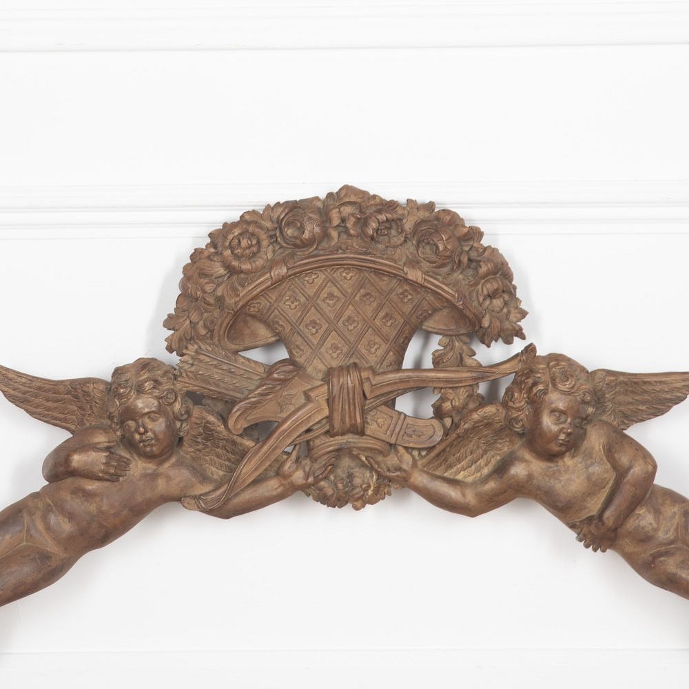 20th Century French Carved Romantic Over Bed Panel DA1528707