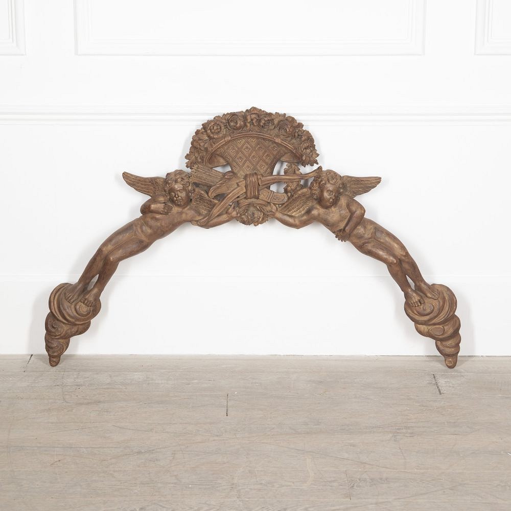 20th Century French Carved Romantic Over Bed Panel DA1528707